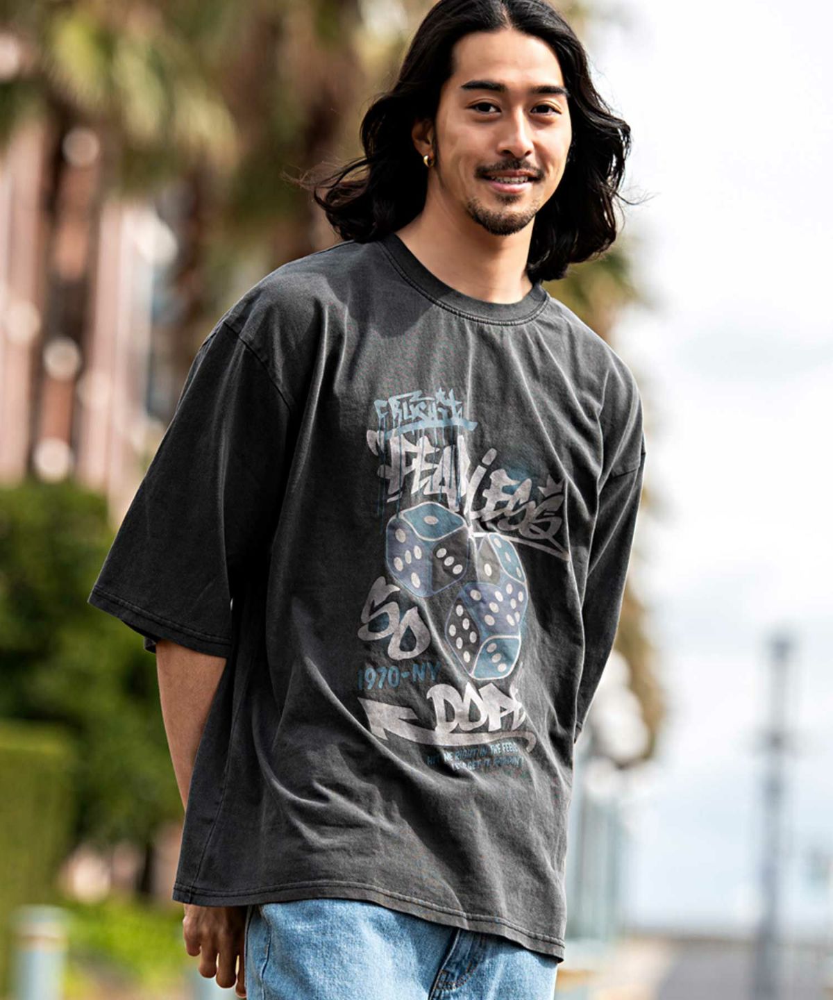 Bitter select(ビターセレクト)DICEプリントクルー半袖Tシャツ/全2色