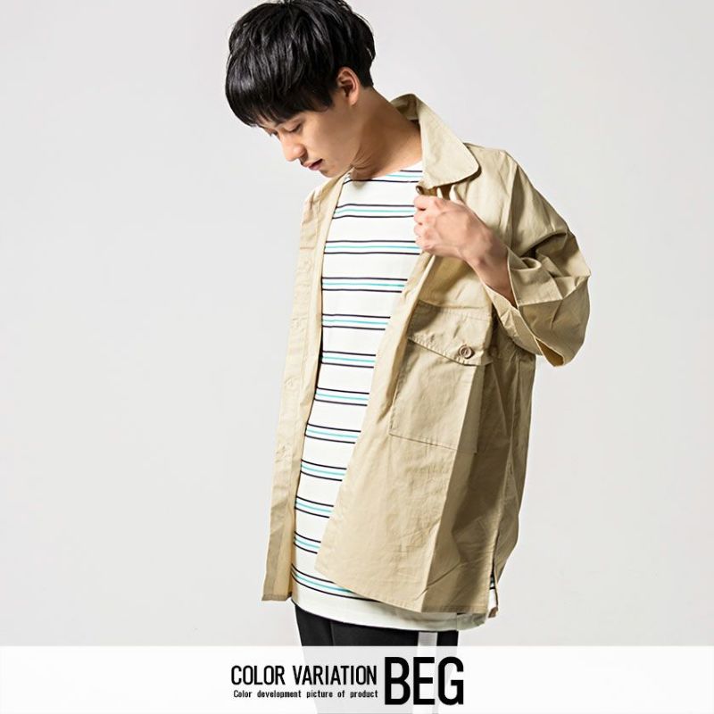 VICCI(ビッチ)ミリタリービッグシルエット半袖シャツ/全3色