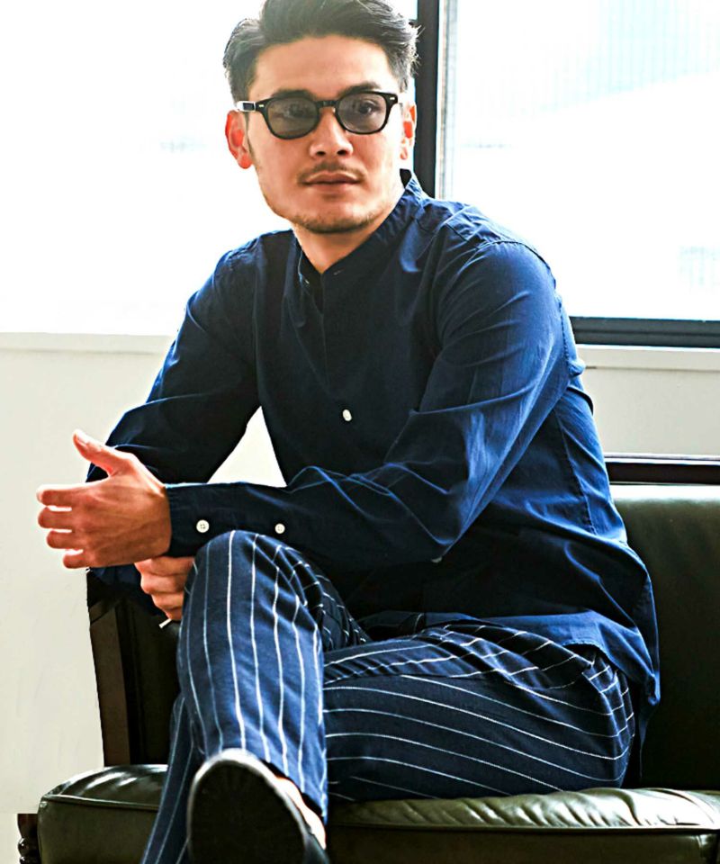 CavariA(キャバリア)バンドカラー長袖シャツ/全10色