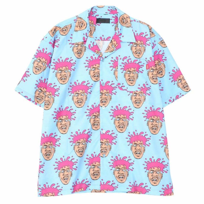 RAZZIS(ラズ)Brainwashing総柄オープンカラーシャツ