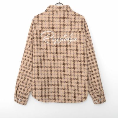 RAZZIS(ラズ)ロゴ刺繍ツイードシャツ