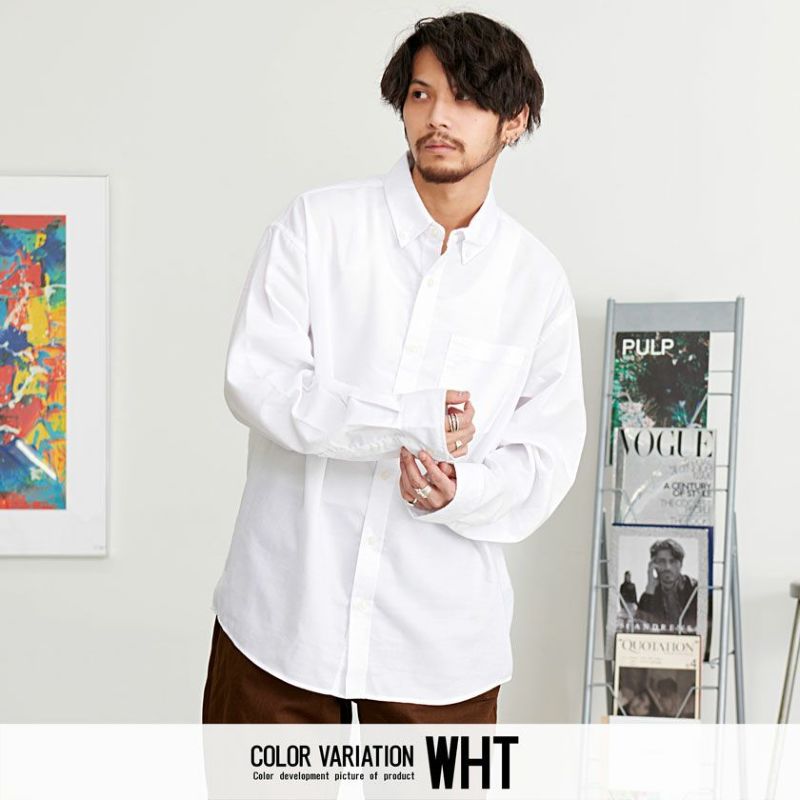 シャツ メンズ NATURAL STORY(ナチュラルストーリー)T100％オックス