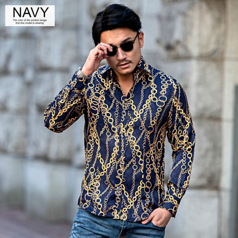 シャツ メンズ GILMAC(グリマック)チェーンデュエ長袖ボタンシャツ/全2色