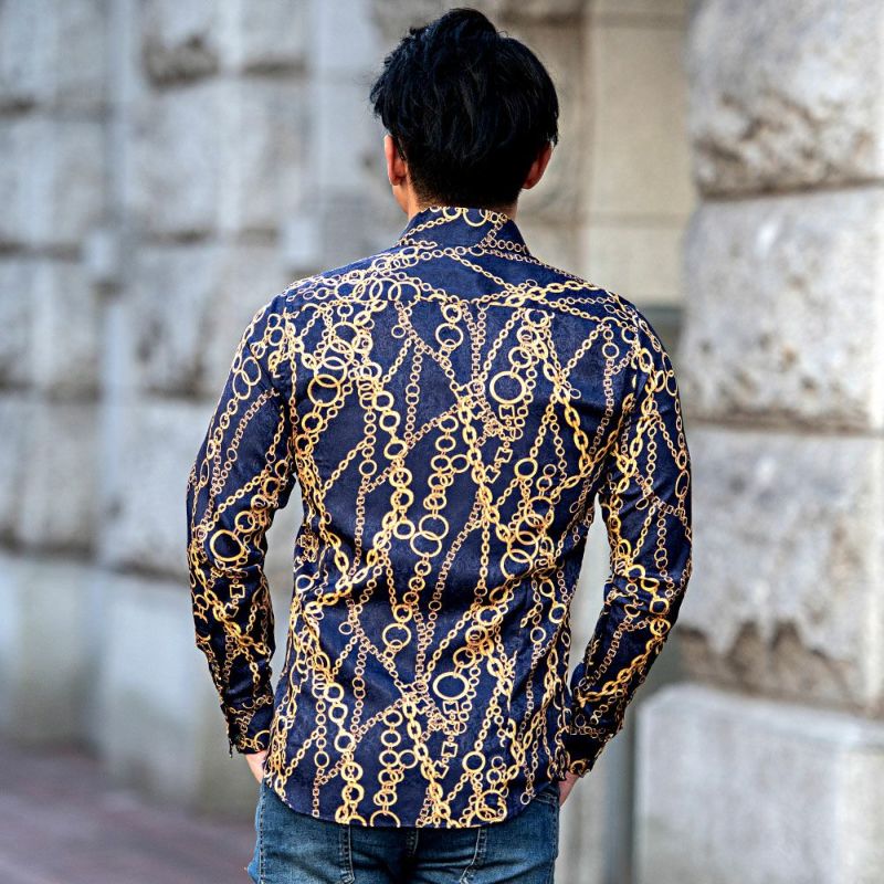 シャツ メンズ GILMAC(グリマック)チェーンデュエ長袖ボタンシャツ/全2色