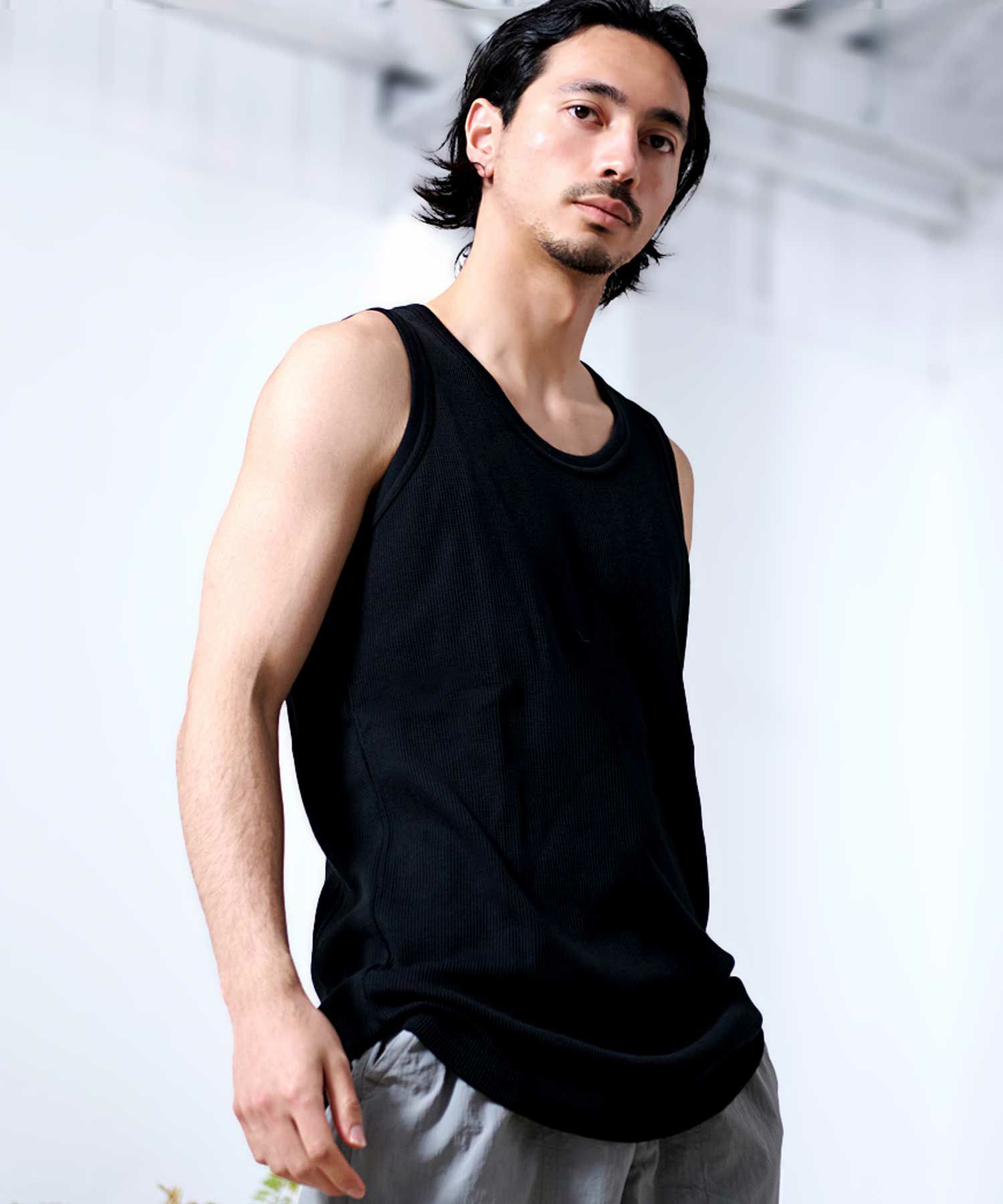 Bitter select(ビターセレクト)Uネック ワッフルトールタンクトップ/全3色