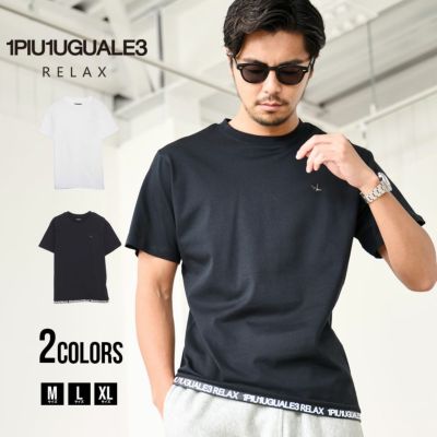 1PIU1UGUALE3 RELAX(ウノピゥウノウグァーレトレ リラックス)HEM PU LOGO T-SHIRT/全2色
