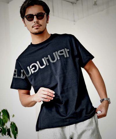 1PIU1UGUALE3 RELAX(ウノピゥウノウグァーレトレ リラックス)BIG LOGO INVERTED T-SHIRT/全2色