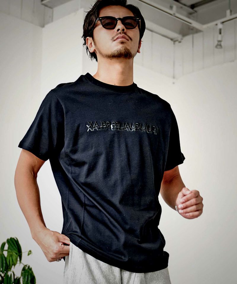 1PIU1UGUALE3 RELAX(ウノピゥウノウグァーレトレ リラックス)2-TIER LOGO T-SHIRT/全2色