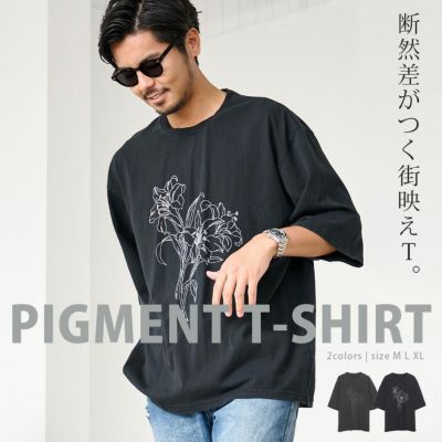 Bitter select(ビターセレクト)花刺プリントクルー半袖Tシャツ/全2色