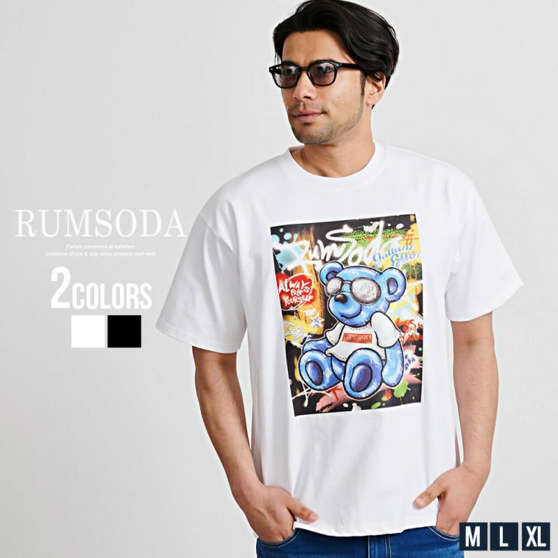 RUMSODA(ラムソーダ)天竺ベアPTセミBIGクルー半袖Tシャツ/全2色天竺ベアPTセミBIGクルー半袖Tシャツ/全2色