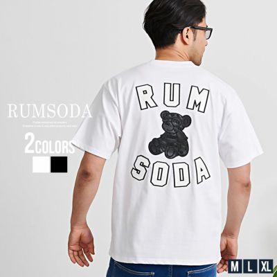 RUMSODA(ラムソーダ)天竺PUアップリケ刺セミBIGクルー半袖Tシャツ/全2色