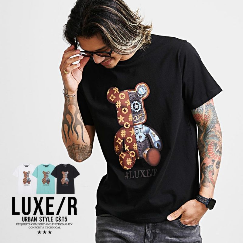 LUXE／R(ラグジュ)クルーネック モノグラムベア半袖Tシャツ/全3色