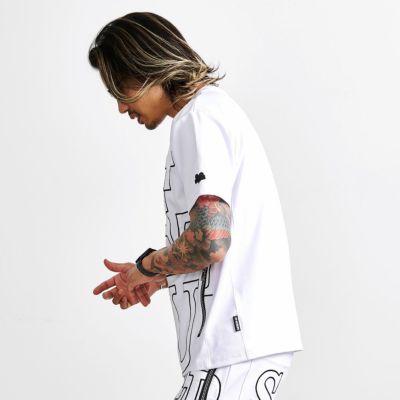 半袖Tシャツ メンズ LUXE／R(ラグジュ)ポンチジャージロゴ貼り付け