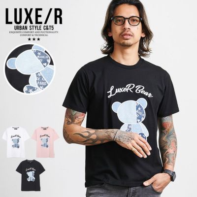 LUXE／R(ラグジュ)クルーネック デニムベア半袖Tシャツ/全3色
