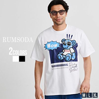 RUMSODA(ラムソーダ)クルーネック 刺繍半袖Tシャツ/全2色