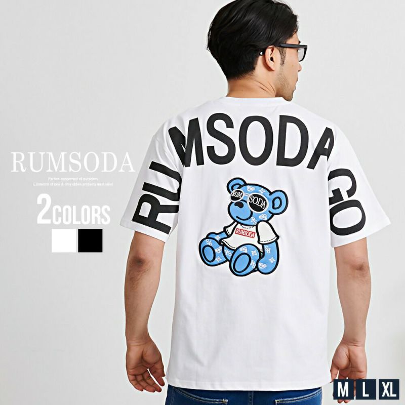 RUMSODA(ラムソーダ)クルーネック 刺繍半袖Tシャツ/全2色