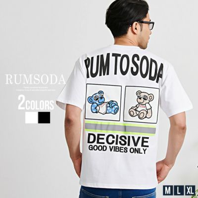 RUMSODA(ラムソーダ)クルーネック 刺繍半袖Tシャツ/全2色