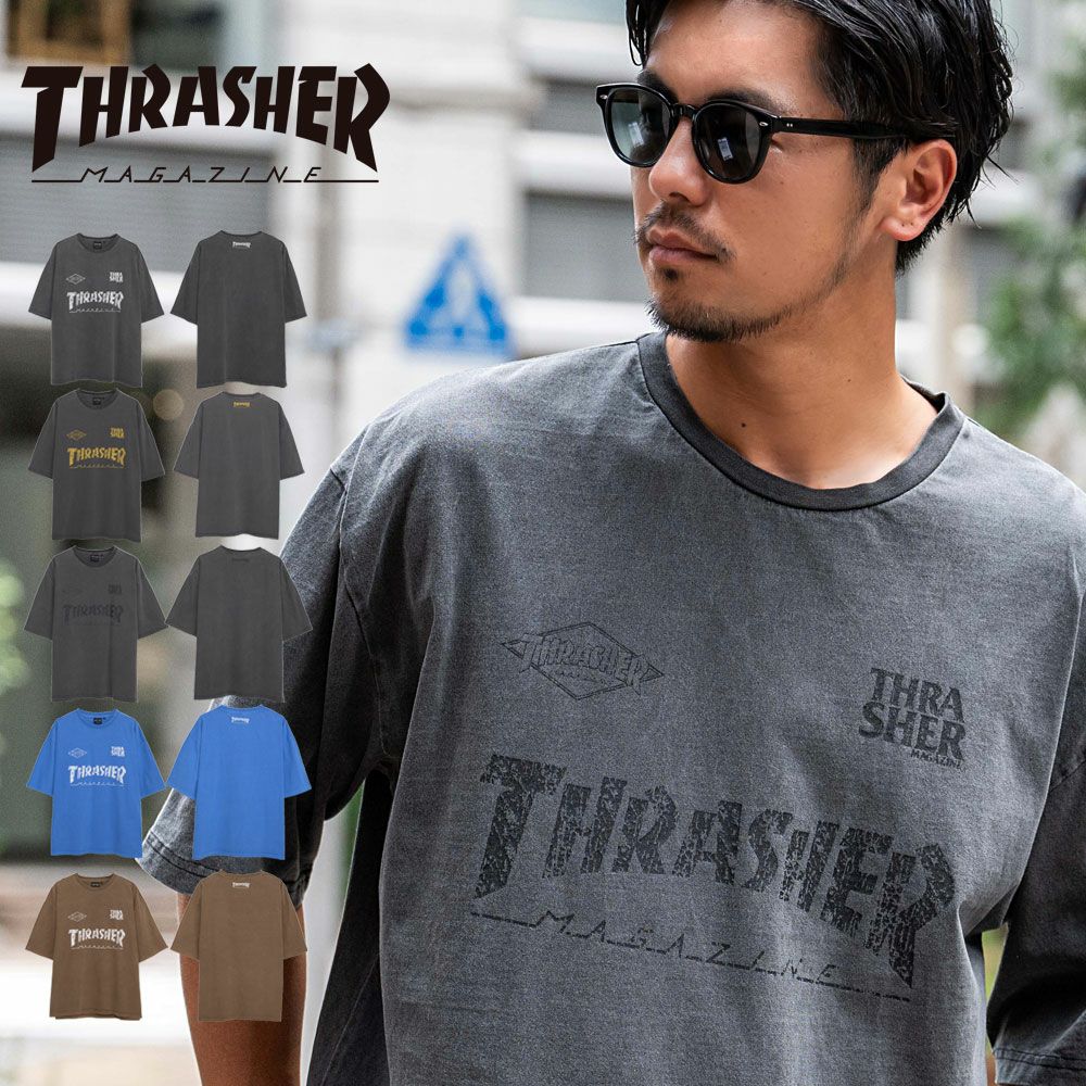  THRASHER(スラッシャー)GAME LOGO PIGMENT半袖TEE/全5色