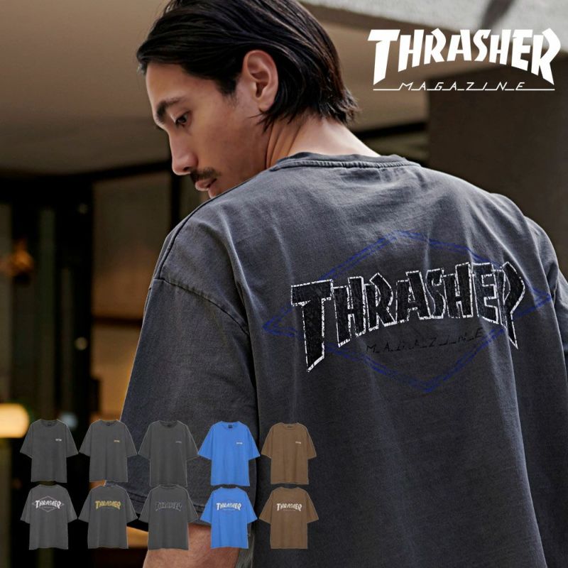 THRASHER(スラッシャー)DIAMOND LOGO PIGMENT半袖TEE/全5色