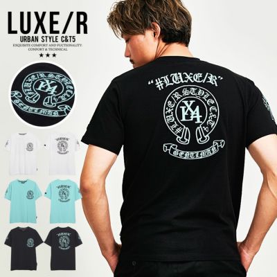  LUXE／R(ラグジュ)クルーネック 刺繍サークルロゴ半袖Tシャツ/全3色