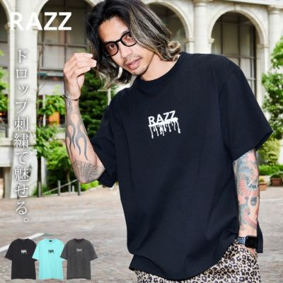 RAZZIS(ラズ)ドロッピングロゴ3D刺繍天竺半袖Tシャツ/全3色