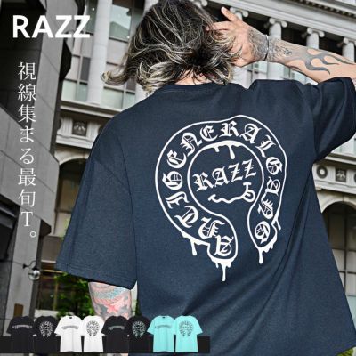 RAZZIS(ラズ)ドロッピングサークルロゴプリント天竺半袖Tシャツ/全4色