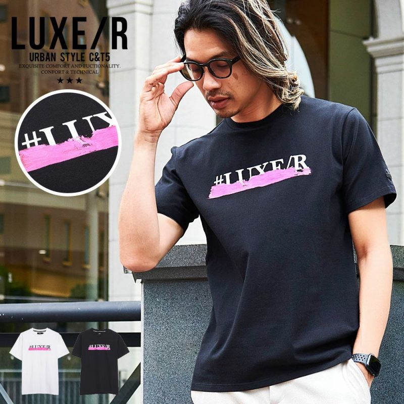 LUXE／R(ラグジュ)クルーネック ペンキプリント半袖Tシャツ/全2色