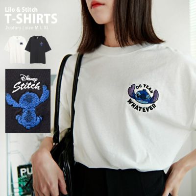 DISNEY(ディズニー)STITCHミニサガラ刺繍半袖Tシャツ/全3色