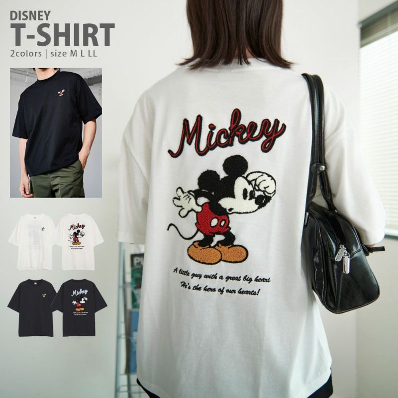 DISNEY(ディズニー)ミッキーサガラ刺繍半袖TEE/全2色