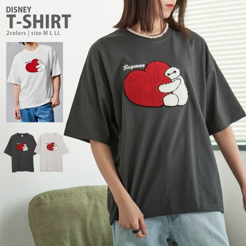 半袖Tシャツ メンズ DISNEY(ディズニー)ベイマックスサガラ刺繍半袖TEE