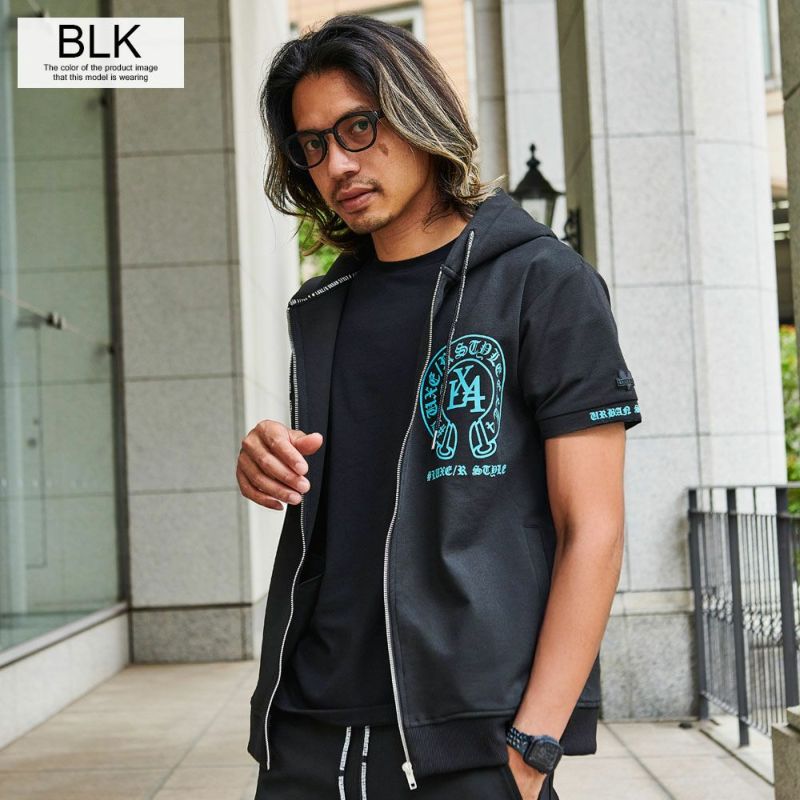 #LUXE/R ワークアウトスタイル 半袖 ジップパーカー 短パン 上下セット LUXE/R ワークアウトスタイル 半袖 ジップパーカー 短パン 上下