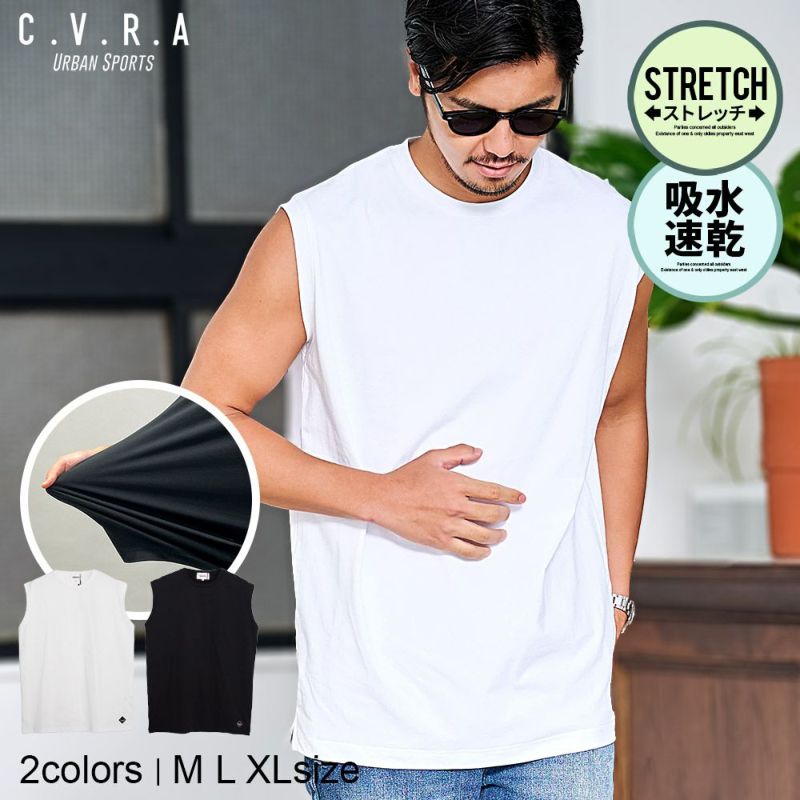 CavariA(キャバリア)綿タッチポリエステルノースリーブ/全2色