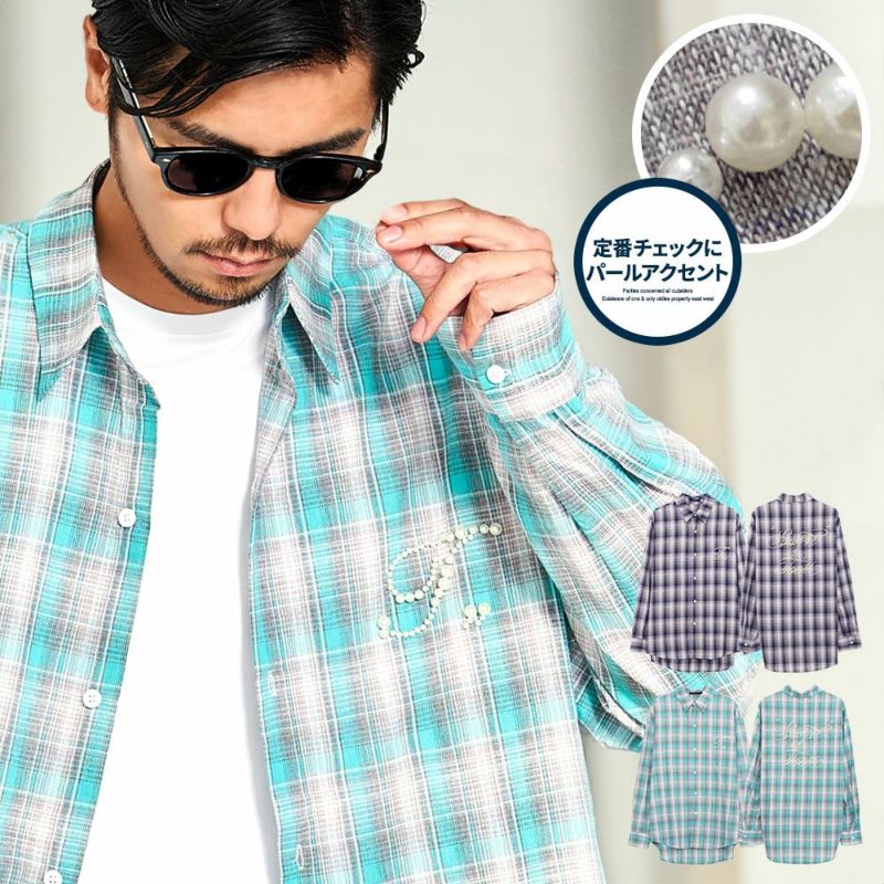 Bitter select(ビターセレクト)マドラスチェックパール長袖シャツ/全2色