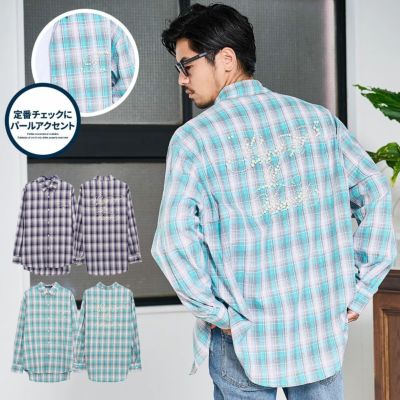 Bitter select(ビターセレクト)マドラスチェックパール長袖シャツ/全2色