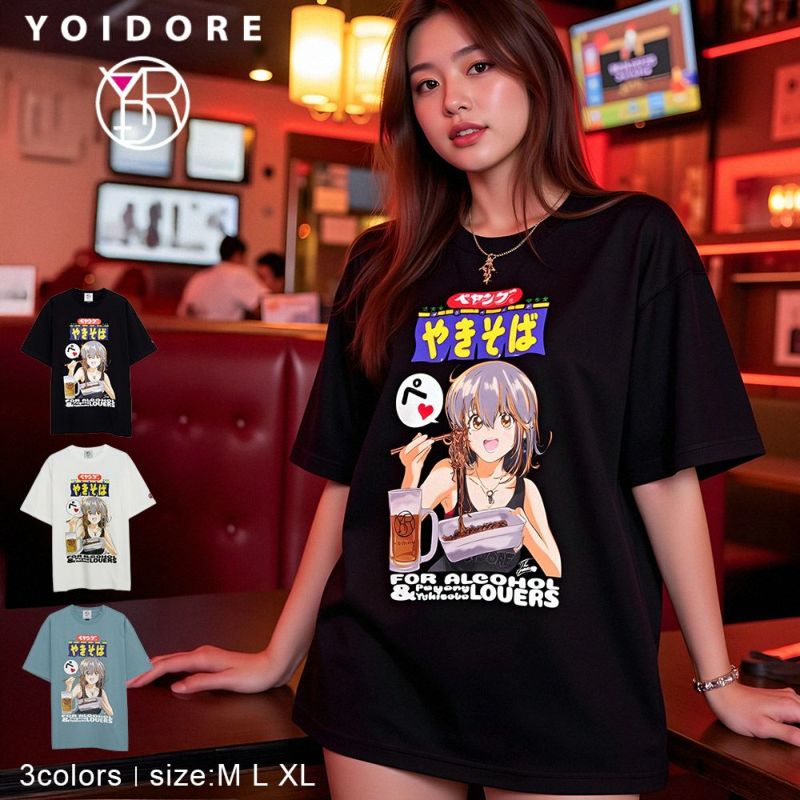 YOIDORE(酔いどれ)クルーネック ペヤングコラボどれみ半袖Tシャツ/全3色