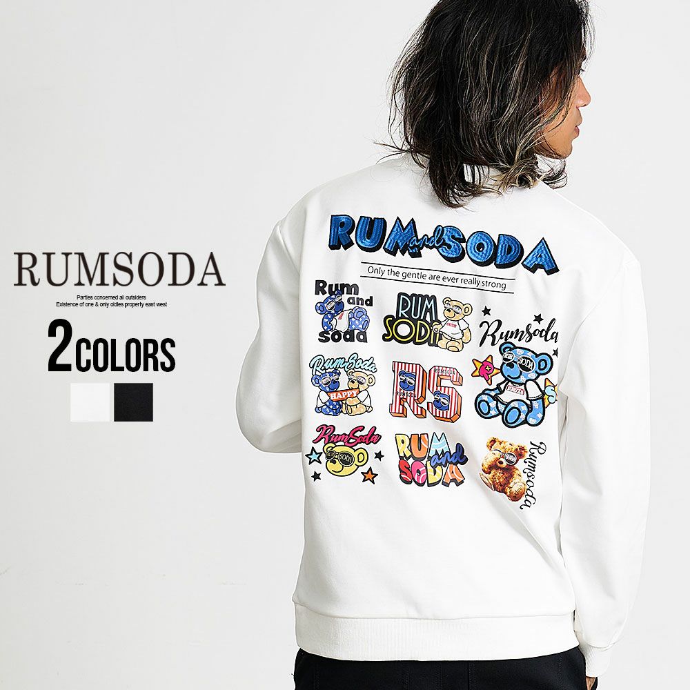 RUMSODA(ラムソーダ)ダブルフェイス×ツイルアップリケ刺繍トレーナー/全2色