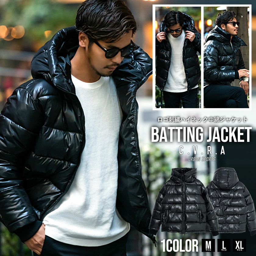 【送料無料】C.V.R.A(シーブイアールエー)ブランド刺繍ハイネック中綿ジャケット/全1色
