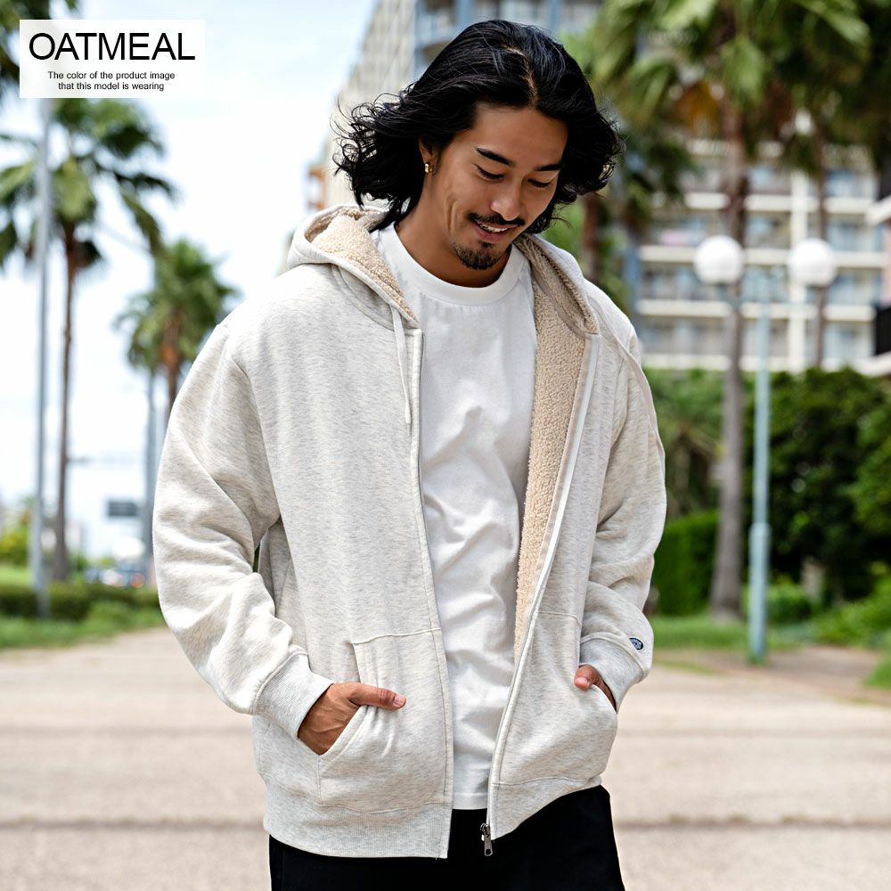 DISCUS(ディスカス)裏ボアZIP長袖パーカー/全4色