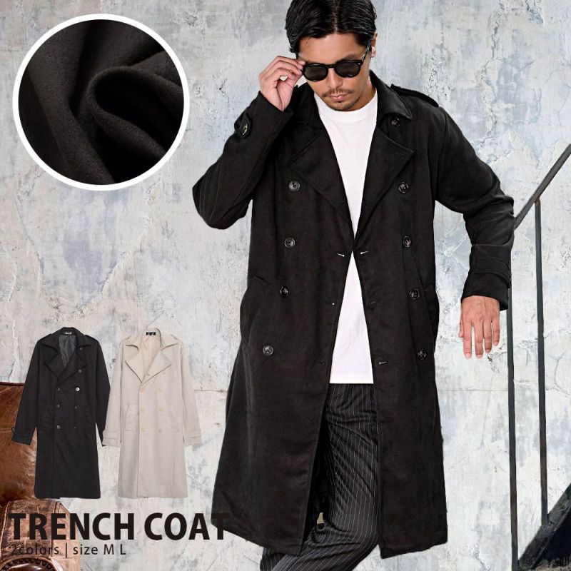 CavariA ブラック トレンチコート 46 CavariA ブラック トレンチコート 46 CavariA ステンカラーコート