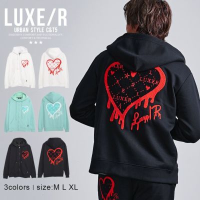 LUXE／R(ラグジュ)ドロッピングハートジップパーカー/全3色
