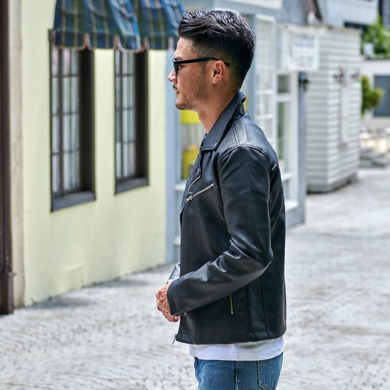   ブラック ライダース ジャケット VICCI(ビッチ)PUレザーダブルライダースジャケット/全1色