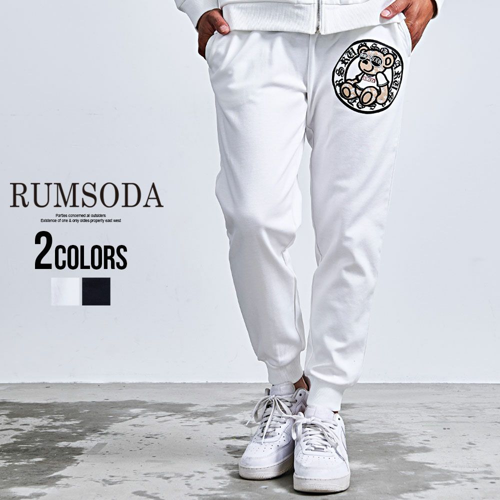 RUMSODA(ラムソーダ)ダブルフェイスPt×ツイルアップリケ刺繍SWTパンツ/全2色