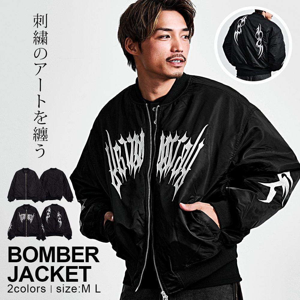  CavariA(キャバリア)トライバル刺繍ボンバージャケット/全2色