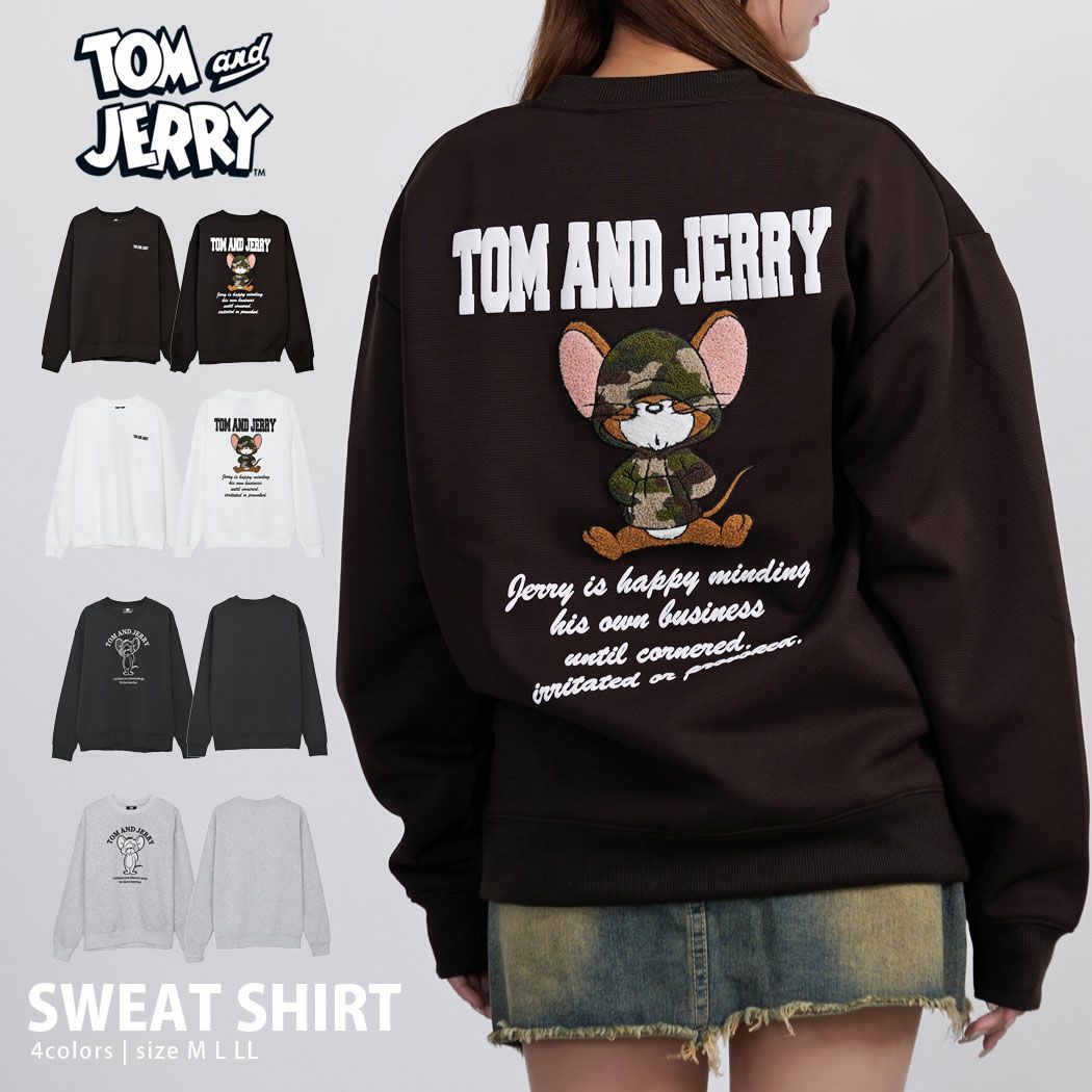 TOM&JERRY(トム&ジェリー)TJ クルーネック SWTシャツ 長袖/全4色