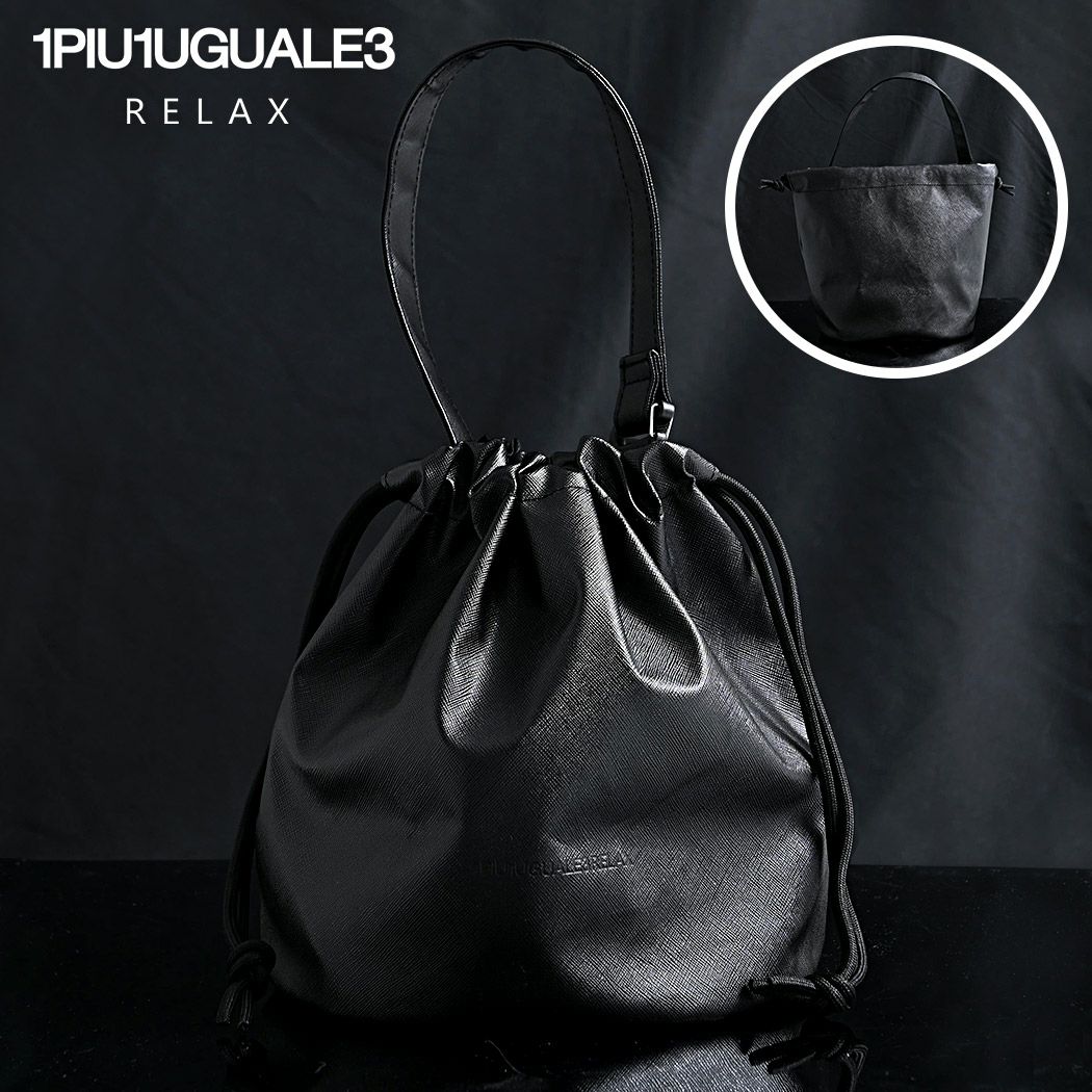 1PIU1UGUALE3 RELAX(ウノピゥウノウグァーレトレ リラックス)SAFFIANO DRAWSTRING BAG/全1色