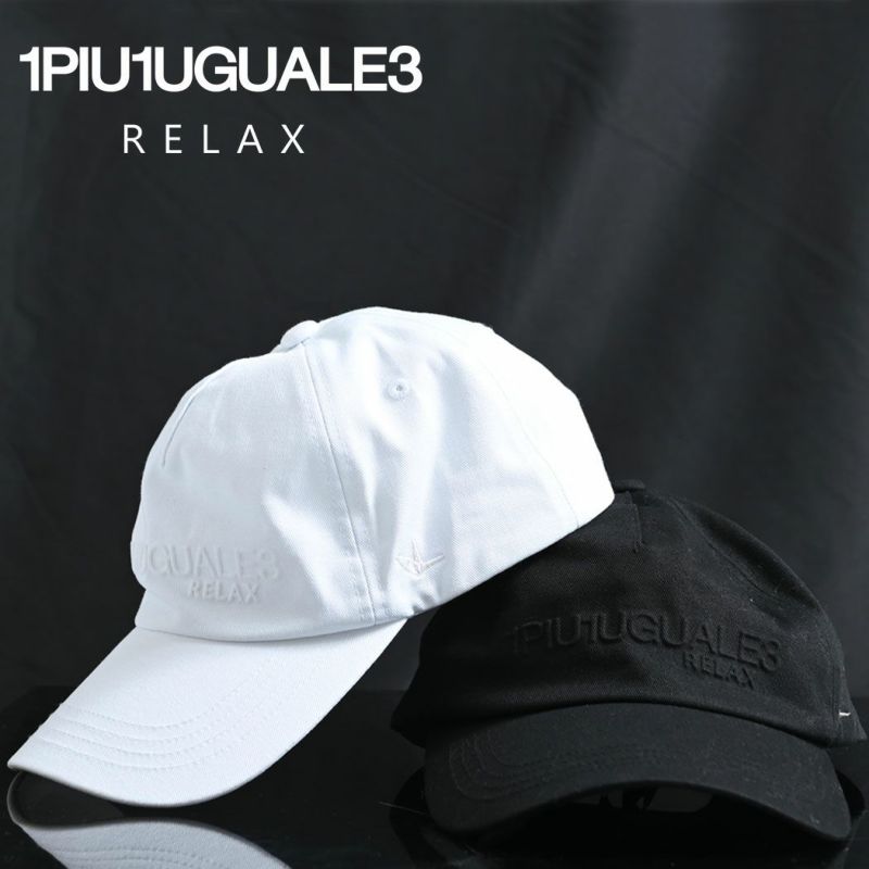 1PIU1UGUALE3 RELAX(ウノピゥウノウグァーレトレ リラックス)EMBOSS LOGO CAP/全2色