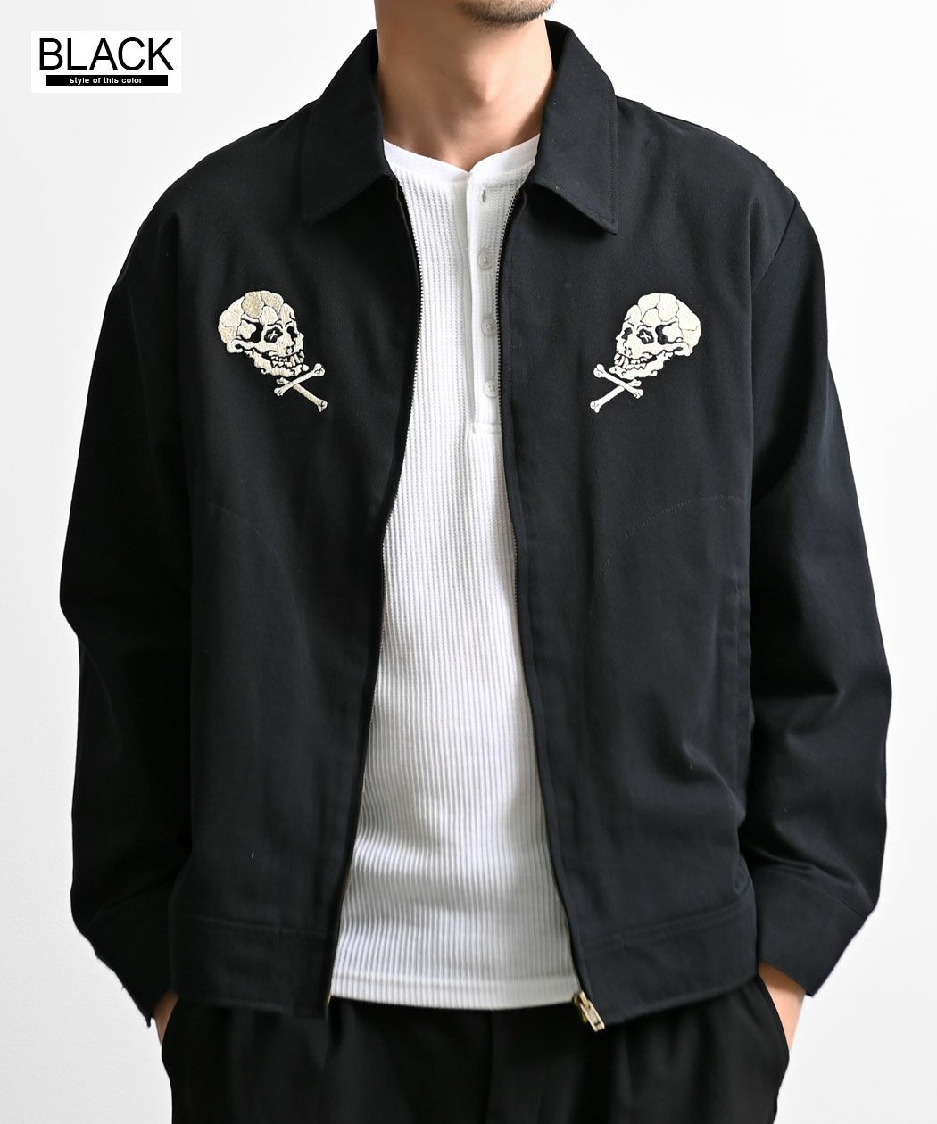 送料無料】ALCARZA(アルカルザ)スカル刺繍ジャケット/全2色